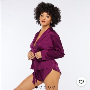 Satin Wrap Pajama Top